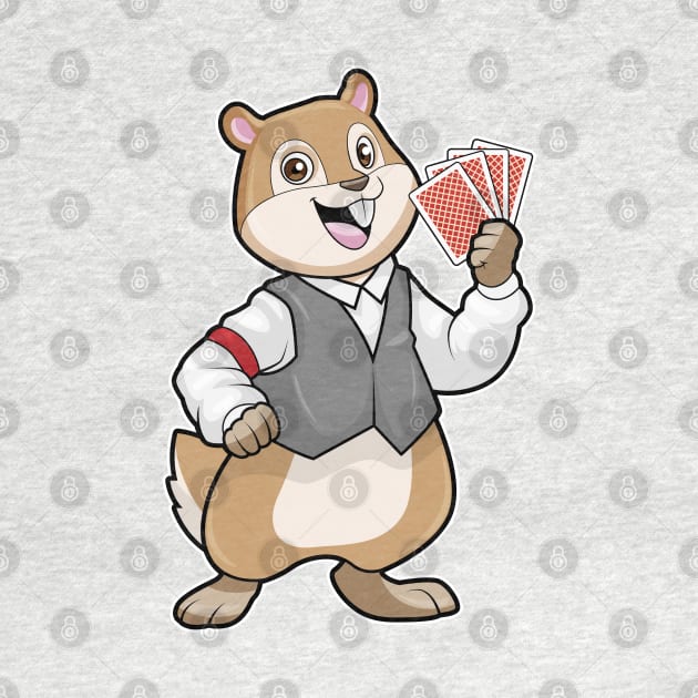 Chipmunk at Poker with Poker cards by Markus Schnabel